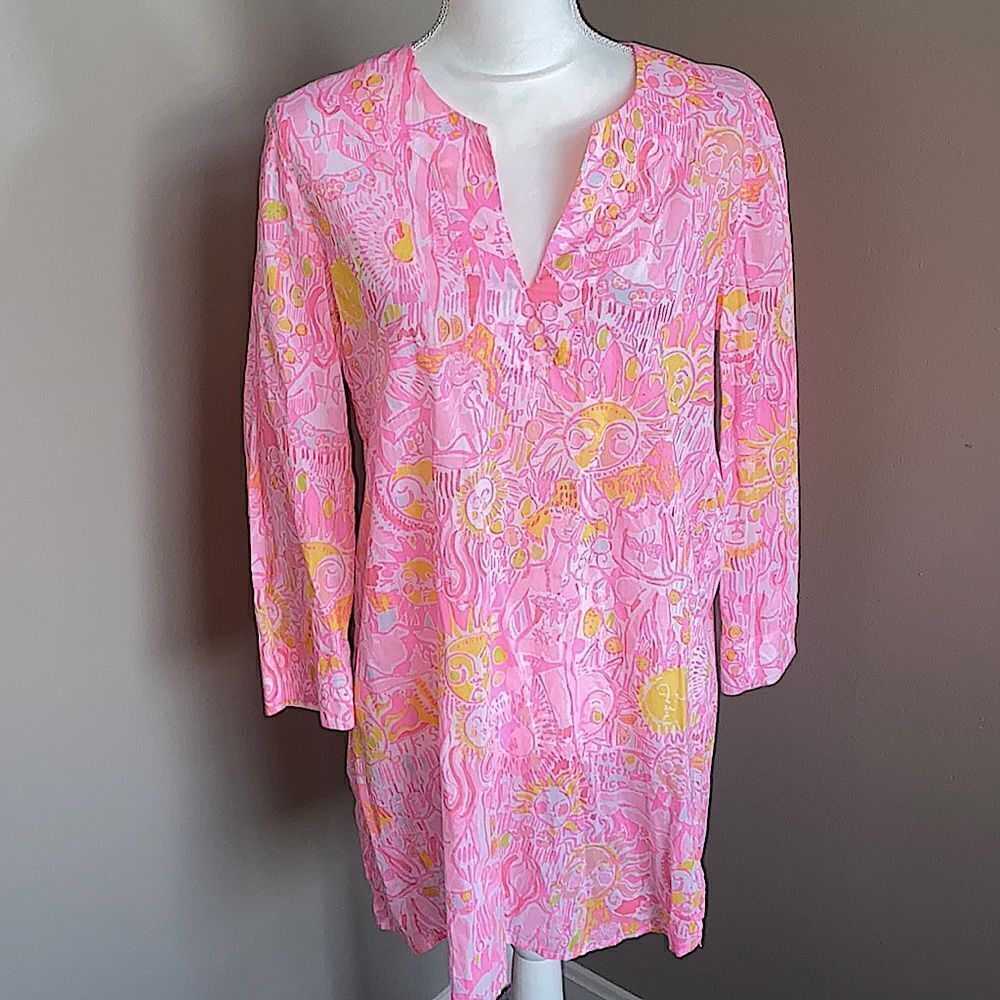 Lilly Pulitzer Marco Island Tunic Top in Pink Pout Sun!